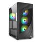 Preview: Sharkoon Gehäuse Rebel C80G RGB ATX 1xGlas schwa - Midi/Minitower - ATX