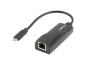 Preview: Lanberg NC-1000-02 - USB Typ-C - RJ-45 - Schwarz - 1 Stück(e) - 0,15 m