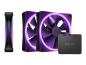 Preview: NZXT F Series F120 RGB DUO Triple Pack - Gehäuselüfter - 120 mm - Schwarz (Packung mit 3)