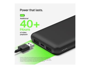 Belkin BoostCharge - Powerbank - 10000 mAh - 15 Watt - 3 Ausgabeanschlussstellen (24 pin USB-C, 2 x USB)