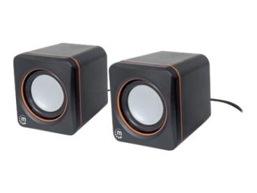 Manhattan 2600 Series Speaker System, Small Size, Big Sound, Two Speakers, Stereo, USB power, Output: 2x 3W, 3