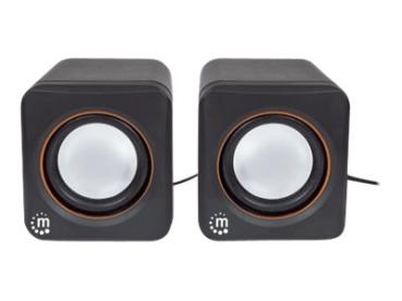 Manhattan 2600 Series Speaker System, Small Size, Big Sound, Two Speakers, Stereo, USB power, Output: 2x 3W, 3
