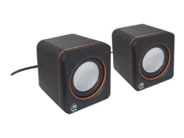 Manhattan 2600 Series Speaker System, Small Size, Big Sound, Two Speakers, Stereo, USB power, Output: 2x 3W, 3