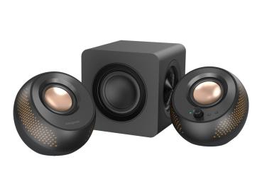 Creative Labs Creative Pebble X Plus - Lautsprechersystem - für PC - 2.1-Kanal - kabellos - Bluetooth - 15 Wa