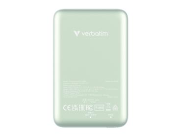 Verbatim Charge 'n' Go - Induktive Power Bank - Magnethalterung - Li-Pol - 10000 mAh - 20 Watt - 2.4 A - Apple