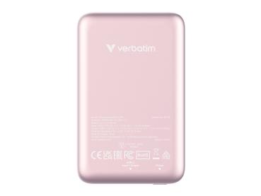 Verbatim Charge 'n' Go - Induktive Power Bank - Magnethalterung - Li-Pol - 10000 mAh - 20 Watt - 2.4 A - Apple
