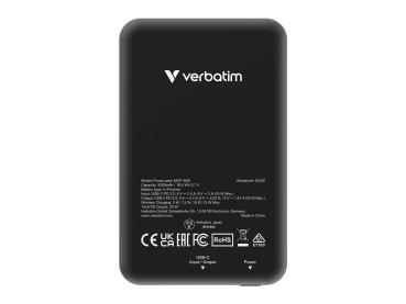 Verbatim Charge 'n' Go - Induktive Power Bank - Magnethalterung - Li-Pol - 5000 mAh - 20 Watt - 2.4 A - Apple 