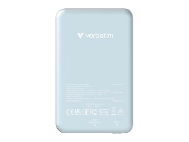 Verbatim Charge 'n' Go - Induktive Power Bank - Magnethalterung - Li-Pol - 5000 mAh - 20 Watt - 2.4 A - Apple 
