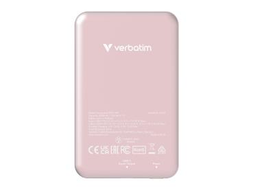 Verbatim Charge 'n' Go - Induktive Power Bank - Magnethalterung - Li-Pol - 5000 mAh - 20 Watt - 2.4 A - Apple 