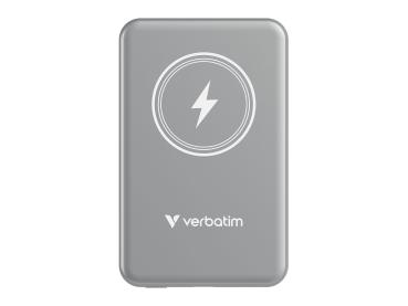 Verbatim Charge 'n' Go - Induktive Power Bank - Magnethalterung - Li-Pol - 5000 mAh - 20 Watt - 2.4 A - Apple 