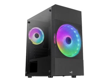 AEROCOOL ADVANCED TECHNOLOGIES AeroCool Atomic Lite - MT - micro ATX - Seitenteil mit Fenster (gehärtetes Gla