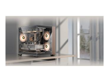 Antec CX600M Wood ARGB - Mid tower Gaming - ATX - Seitenteil mit Fenster (gehärtetes Glas)