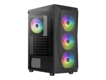 AEROCOOL ADVANCED TECHNOLOGIES AeroCool Falcon ARGB - Mid tower - ATX - Seitenteil mit Fenster (gehärtetes Gl
