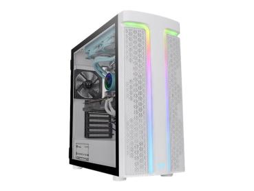 Thermaltake H Series H590 TG Snow ARGB - Mid tower - E-ATX - Seitenteil mit Fenster (gehärtetes Glas)