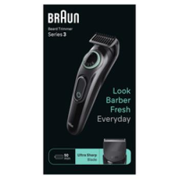 Braun BeardTrimmer 3 BT3411 - Waschbar - Akku - Schwarz - Grün
