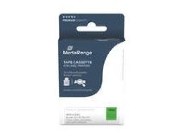 MEDIARANGE Laminiert - permanenter Klebstoff - Schwarz auf Grün - Rolle (1,2 cm x 8 m)