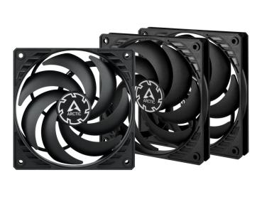 Arctic P12 Slim PWM PST - Gehäuselüfter - 120 mm - Schwarz (Packung mit 3)