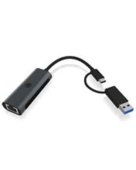 ICY BOX IB-LAN301-C3 - Kabelgebunden - USB Type-A/USB Type-C - Ethernet - 2500 Mbit/s - Anthrazit