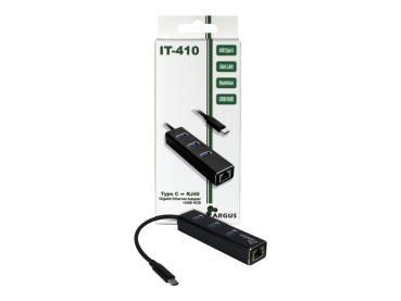 Argus IT-410 - Hub - 3 x SuperSpeed USB 3.0 + 1 x 10/100/1000