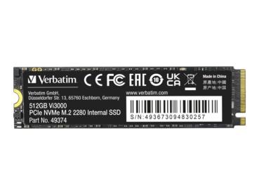Verbatim Vi3000 - SSD - High Endurance - 512 GB - intern - M.2 2280 - PCIe 3.0 x4 (NVMe)