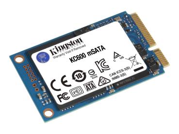 Kingston KC600 - SSD - verschlüsselt - 1024 GB - intern - mSATA - SATA 6Gb/s - 256-Bit-AES - TCG Opal Encrypt