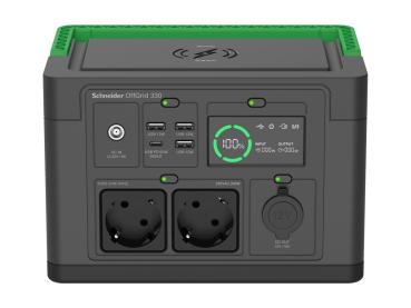 APC Schneider OffGrid 330 - Tragbares kraftwerk - LCD, Lithium-Ionen, 2 CEE 7/3 Schuko-Steckdosen, Sinuswelle,