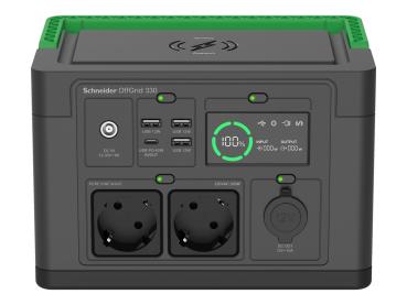 APC Schneider OffGrid 330 - Tragbares kraftwerk - LCD, Lithium-Ionen, 2 CEE 7/3 Schuko-Steckdosen, Sinuswelle,