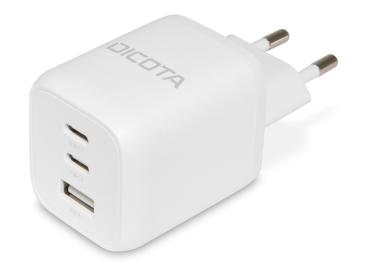 Dicota Netzteil - kompakt, GaN - 65 Watt - 5 A - PD 3.0 - 3 Ausgabeanschlussstellen (2 x USB-C, USB)