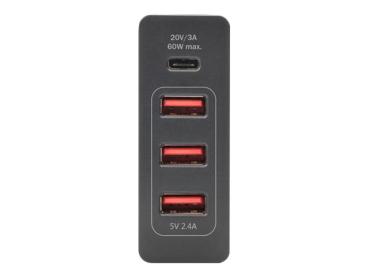 DIGITUS 4-Port Universal USB-Ladeadapter, USB Type-C