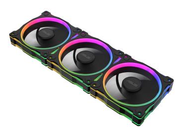 ASUS Prime MR120 ARGB - Gehäuselüfter-Kit - 120 mm - Schwarz (Packung mit 3)