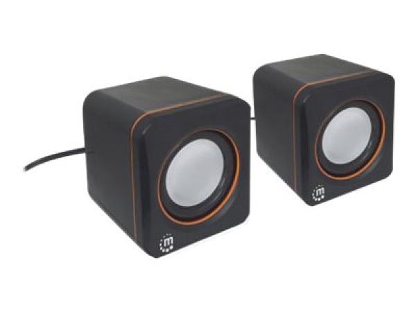Manhattan 2600 Series Speaker System, Small Size, Big Sound, Two Speakers, Stereo, USB power, Output: 2x 3W, 3