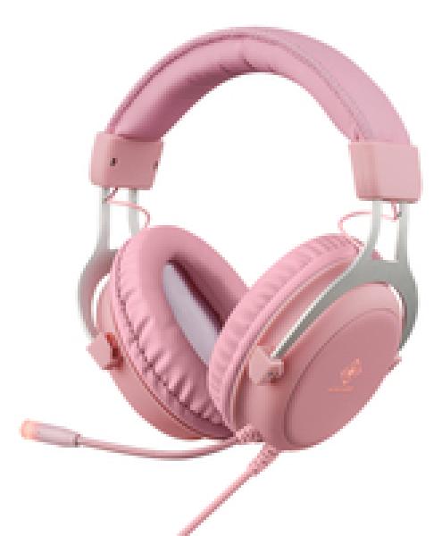 Deltaco Headset Gaming Stereo Klinke LED pink - Headset - 20 KHz