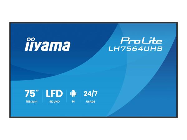 Iiyama ProLite LH7564UHS-B1AG - 190 cm (75") Diagonalklasse (189.5 cm (74.5")