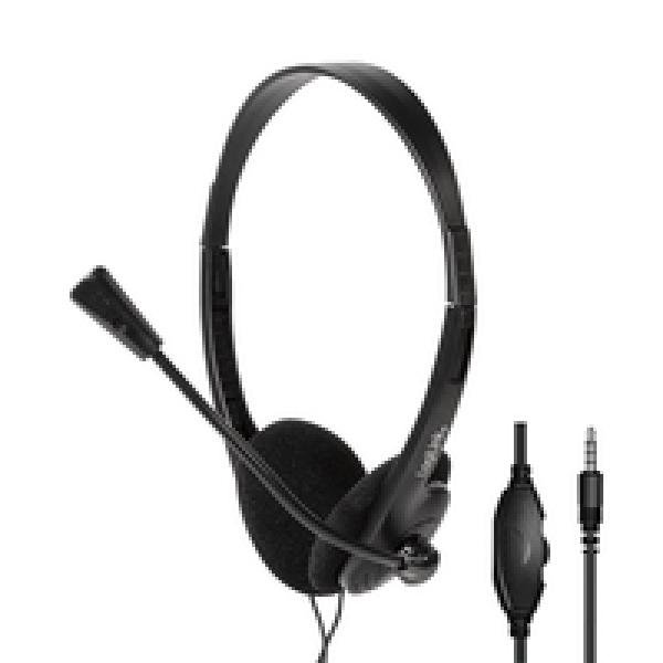 LogiLink Stereo-Headset - 1x 3,5-mm-Klinkenstecker - Bügelmikrofon - Eco-Box - Kabelgebunden - Musik/Alltag -