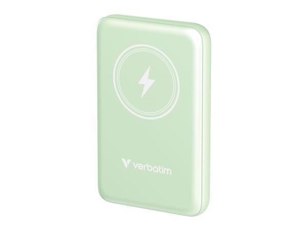 Verbatim Charge 'n' Go - Induktive Power Bank - Magnethalterung - Li-Pol - 10000 mAh - 20 Watt - 2.4 A - Apple