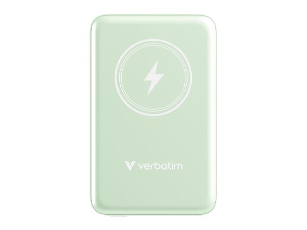 Verbatim Charge 'n' Go - Induktive Power Bank - Magnethalterung - Li-Pol - 10000 mAh - 20 Watt - 2.4 A - Apple
