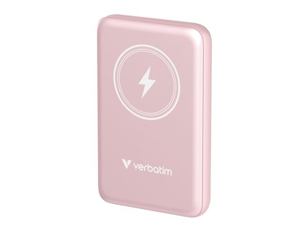 Verbatim Charge 'n' Go - Induktive Power Bank - Magnethalterung - Li-Pol - 10000 mAh - 20 Watt - 2.4 A - Apple