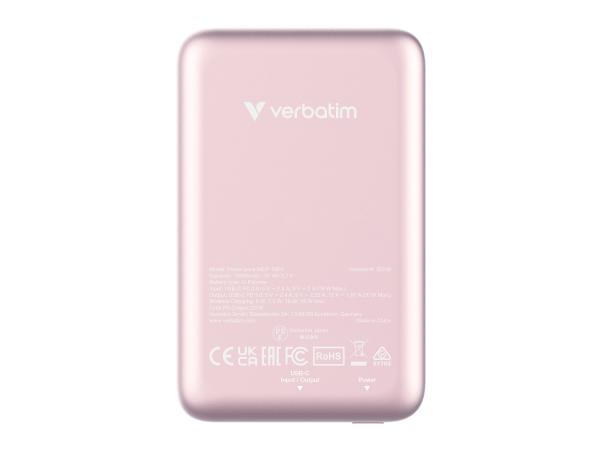 Verbatim Charge 'n' Go - Induktive Power Bank - Magnethalterung - Li-Pol - 10000 mAh - 20 Watt - 2.4 A - Apple