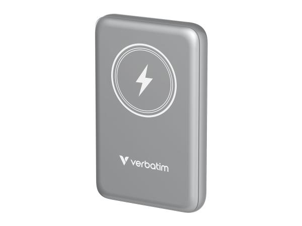 Verbatim Charge 'n' Go - Induktive Power Bank - Magnethalterung - Li-Pol - 10000 mAh - 20 Watt - 2.4 A - Apple