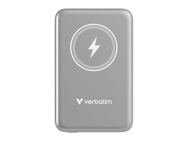 Verbatim Charge 'n' Go - Induktive Power Bank - Magnethalterung - Li-Pol - 10000 mAh - 20 Watt - 2.4 A - Apple