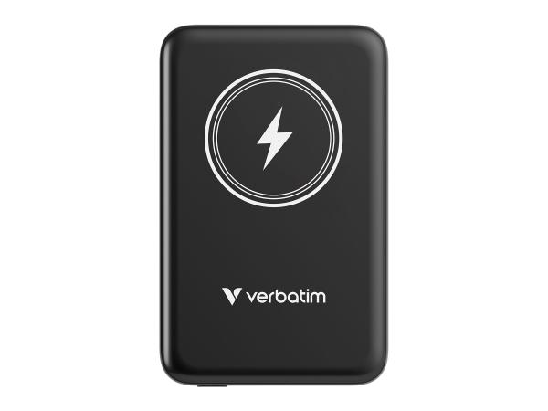 Verbatim Charge 'n' Go - Induktive Power Bank - Magnethalterung - Li-Pol - 10000 mAh - 20 Watt - 2.4 A - Apple