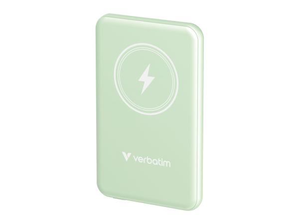 Verbatim Charge 'n' Go - Induktive Power Bank - Magnethalterung - Li-Pol - 5000 mAh - 20 Watt - 2.4 A - Apple 