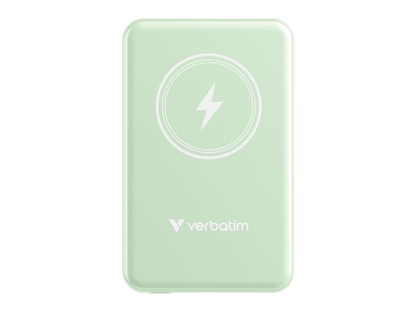Verbatim Charge 'n' Go - Induktive Power Bank - Magnethalterung - Li-Pol - 5000 mAh - 20 Watt - 2.4 A - Apple 