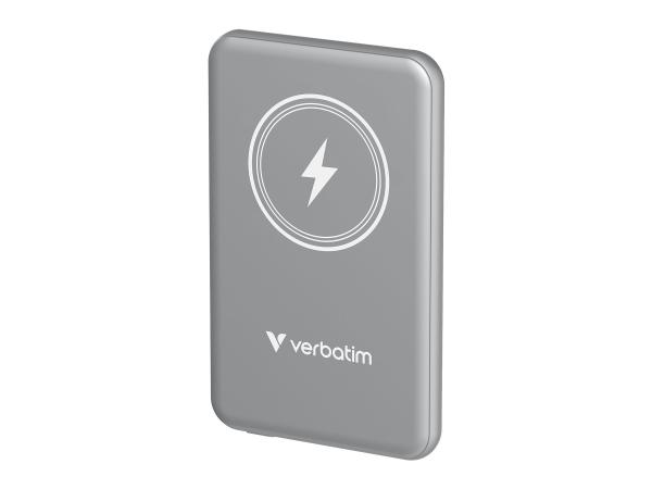 Verbatim Charge 'n' Go - Induktive Power Bank - Magnethalterung - Li-Pol - 5000 mAh - 20 Watt - 2.4 A - Apple 
