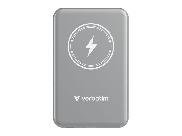 Verbatim Charge 'n' Go - Induktive Power Bank - Magnethalterung - Li-Pol - 5000 mAh - 20 Watt - 2.4 A - Apple 