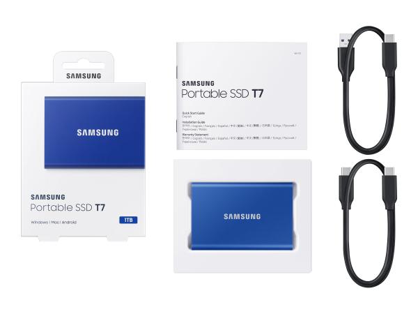 Samsung T7 MU-PC1T0H - SSD - verschlüsselt - 1 TB - extern (tragbar)