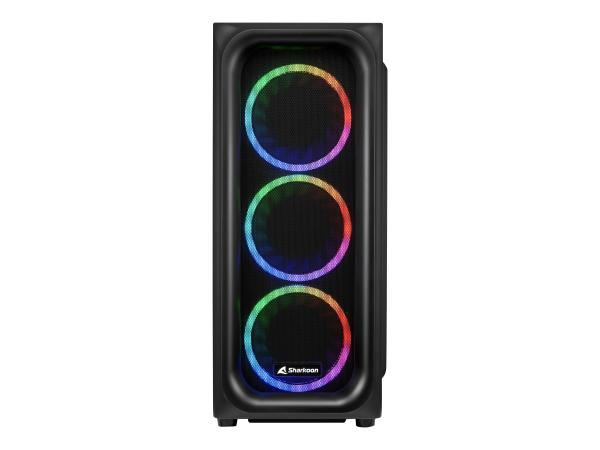Sharkoon TK5M RGB - ATX Case - Seitenteil mit Fenster (gehärtetes Glas)