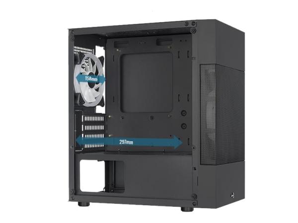 AEROCOOL ADVANCED TECHNOLOGIES AeroCool Atomic Lite - MT - micro ATX - Seitenteil mit Fenster (gehärtetes Gla