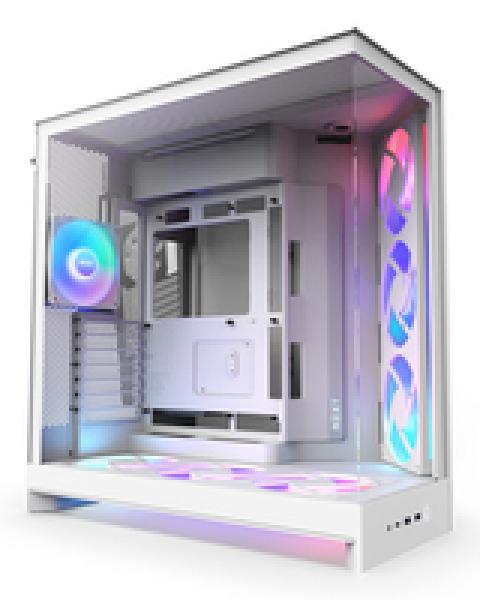 NZXT PC-Gehäuse H9 Flow RGB+ Weiss - Midi/Minitower - ATX