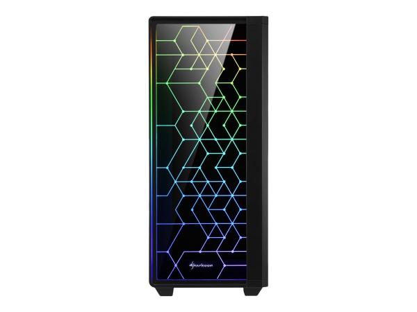 Sharkoon RGB LIT 100 - Tower - ATX - Seitenteil mit Fenster (gehärtetes Glas)